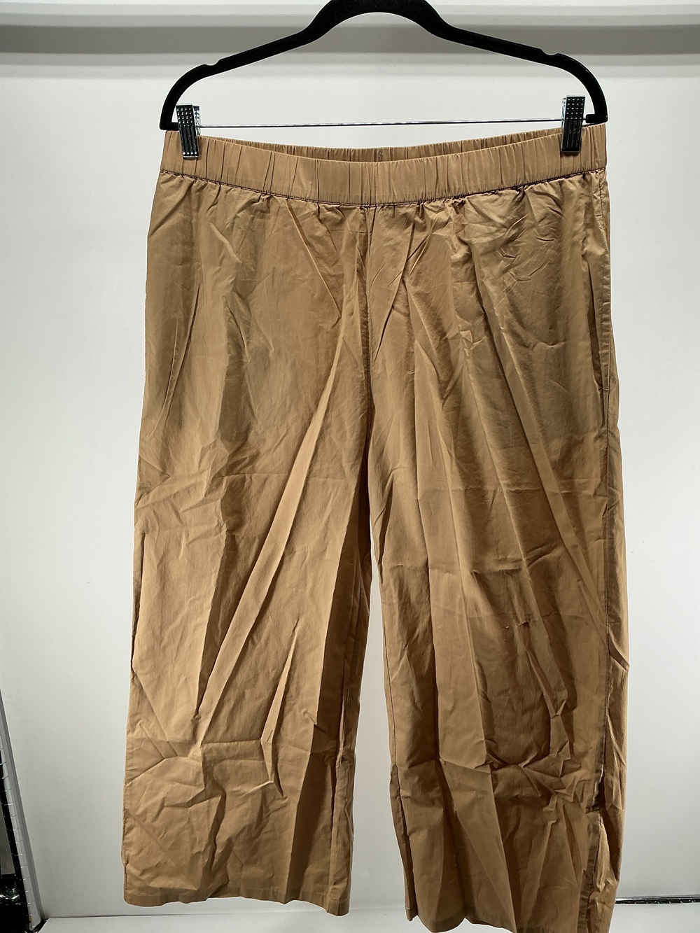 Lightweight Cotton Poplin Wide Leg Pants - 26"